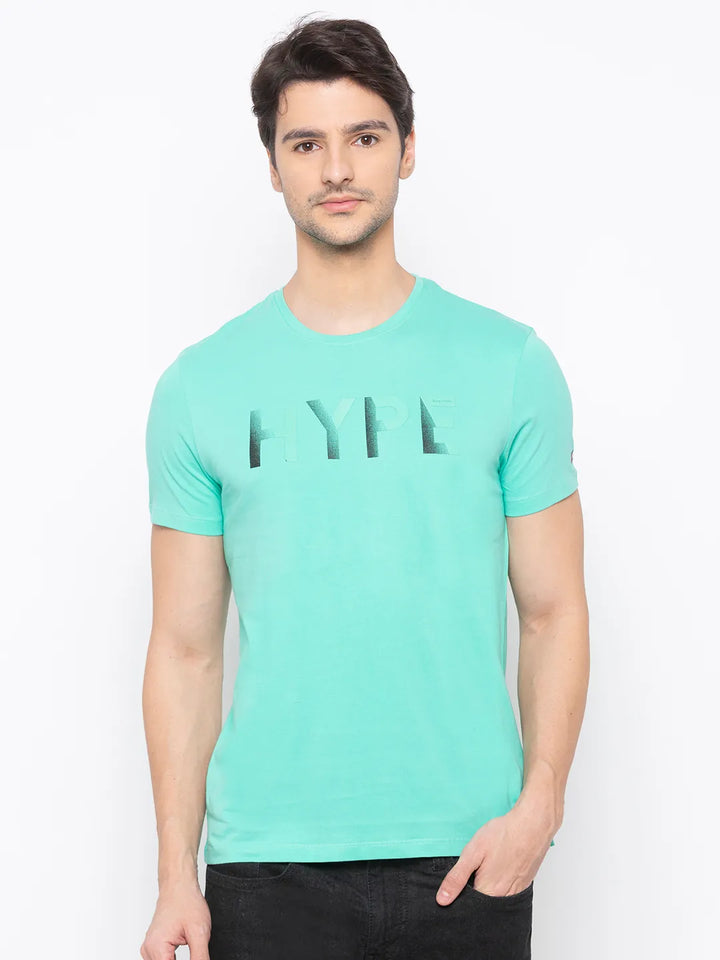 Green Regular Fit Men's Short Sleeves T-Shirt by Being Human Clothing