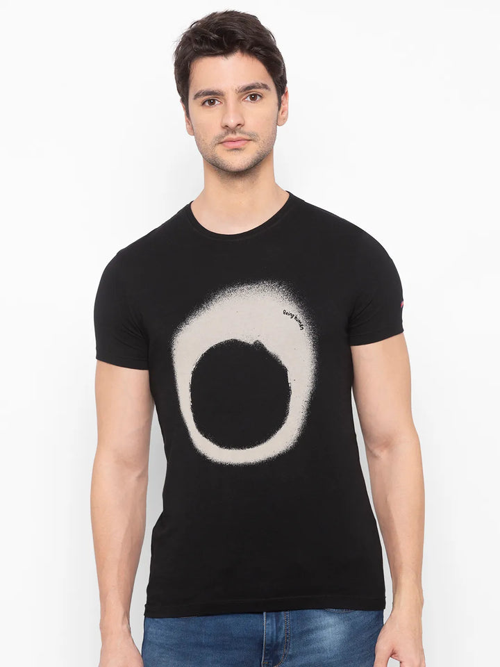 Black Regular Fit Men's Short Sleeves T-Shirt by Being Human Clothing