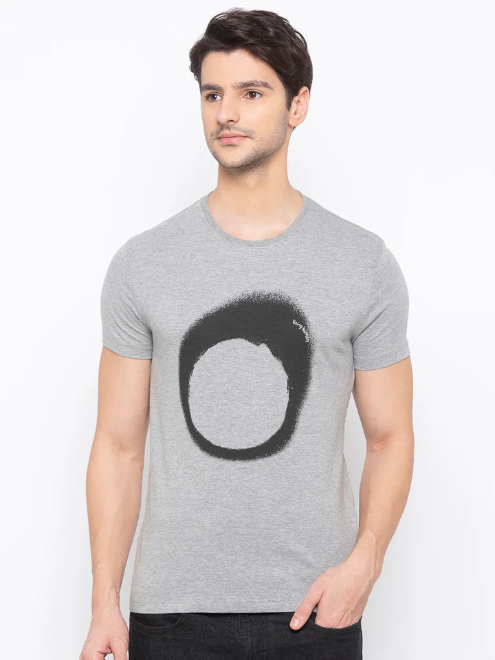 Grey Regular Fit Men's Short Sleeves T-Shirt by Being Human Clothing