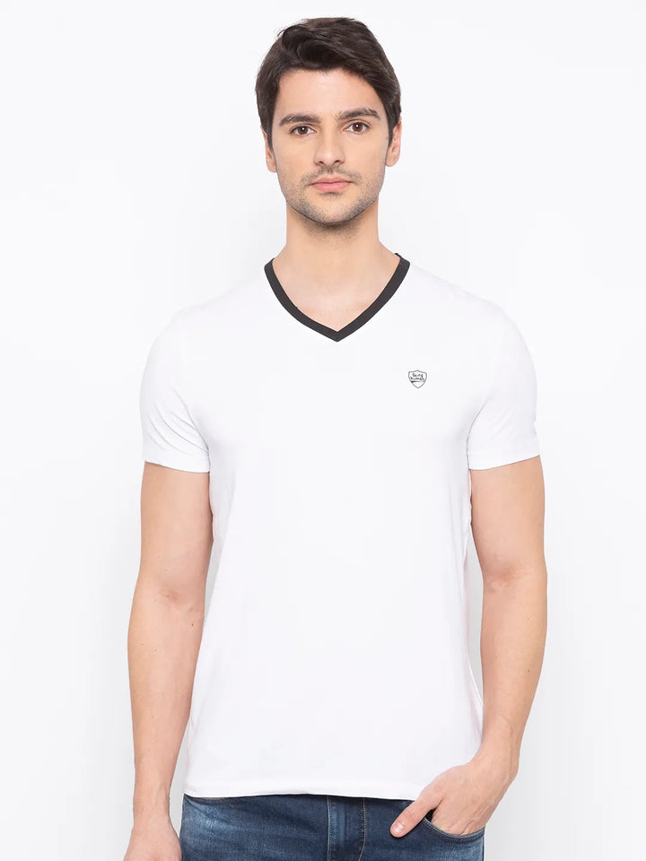 White Regular Fit Men's Short Sleeves T-Shirt by Being Human Clothing