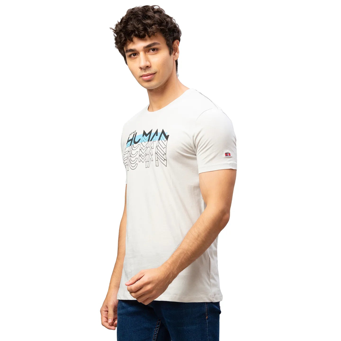 Grey Regular Fit Men's Short Sleeves T-Shirt by Being Human Clothing