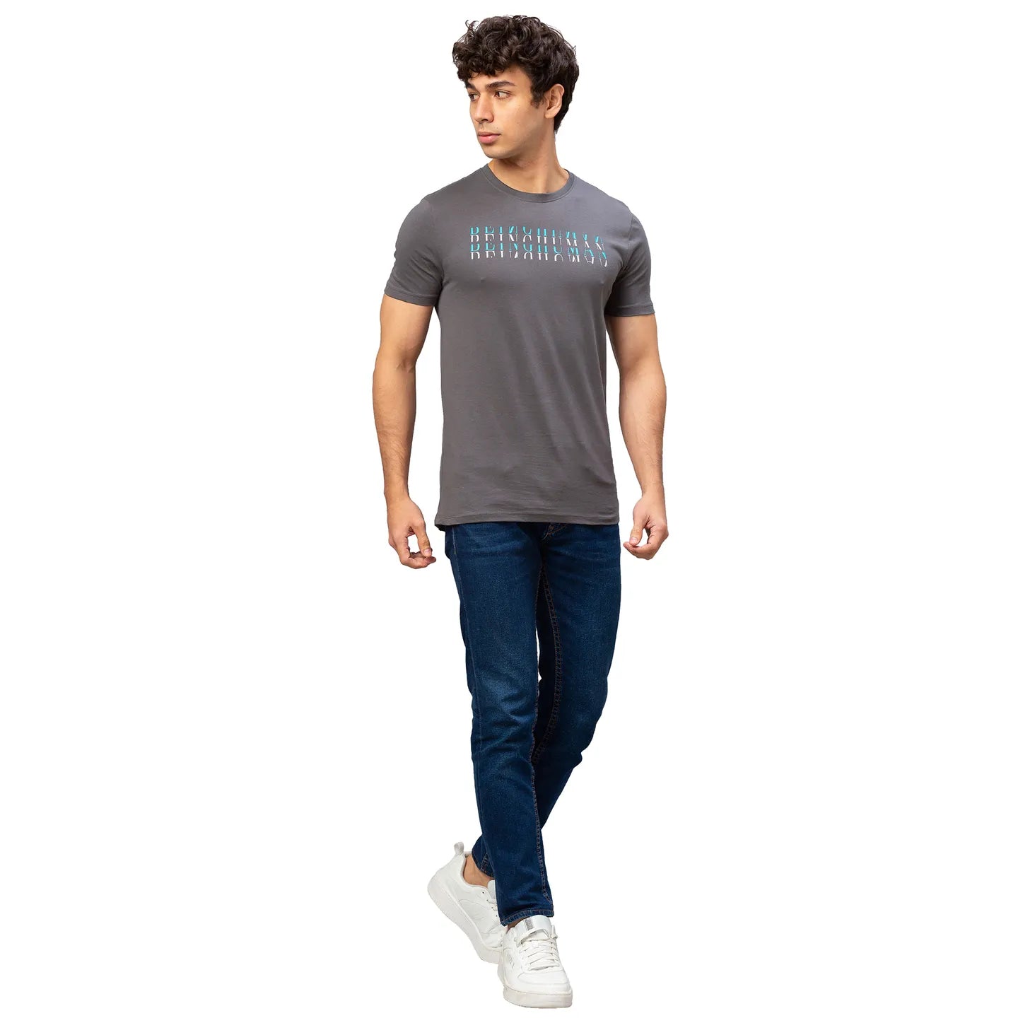 Grey Regular Fit Men's Short Sleeves T-Shirt by Being Human Clothing