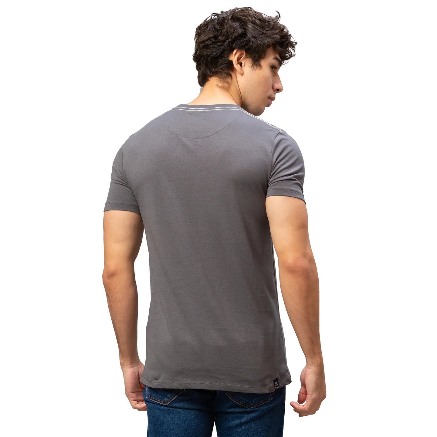 Grey Regular Fit Men's Short Sleeves T-Shirt by Being Human Clothing
