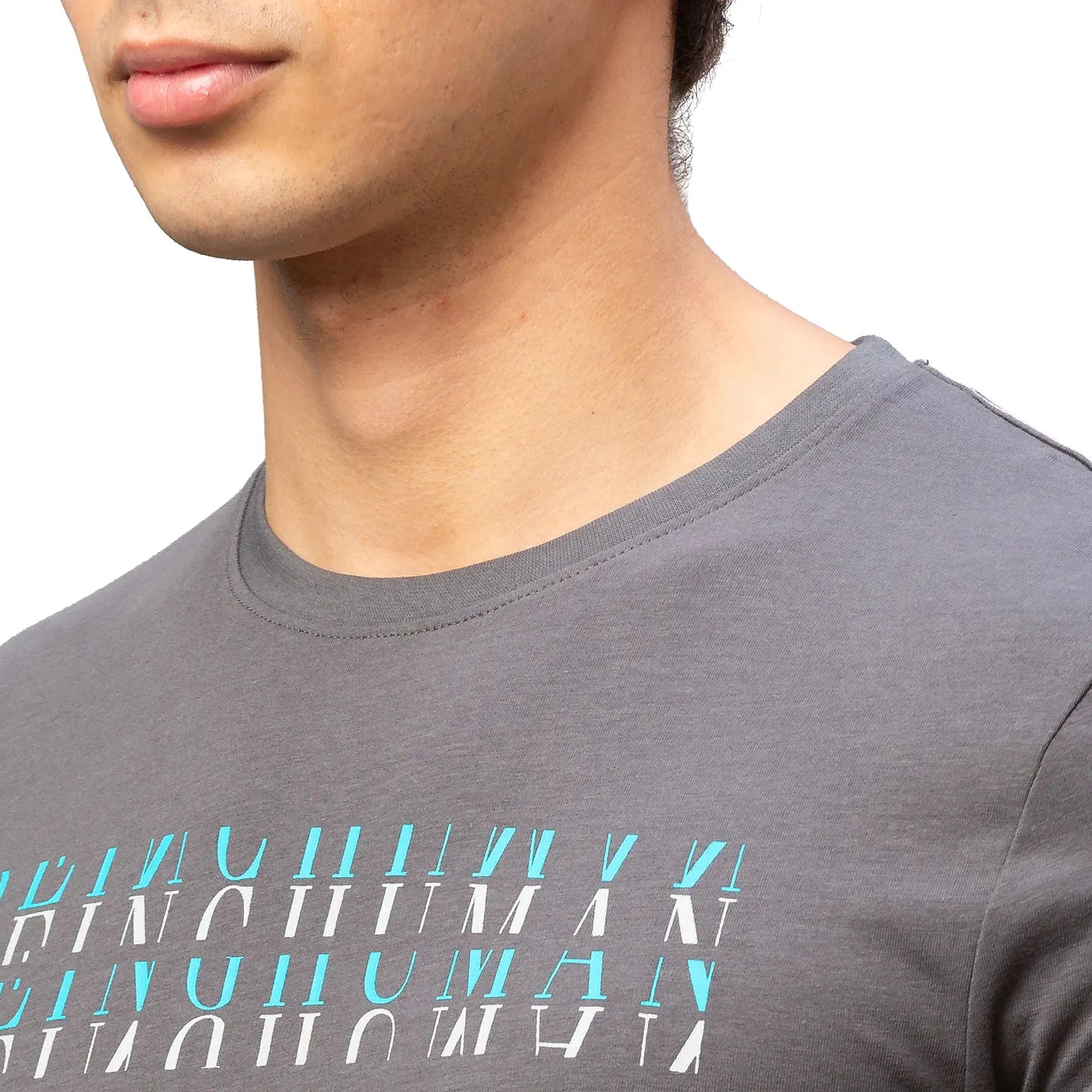 Grey Regular Fit Men's Short Sleeves T-Shirt by Being Human Clothing