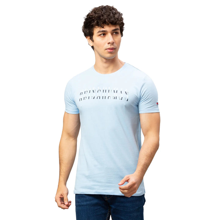 Blue Regular Fit Men's Short Sleeves T-Shirt by Being Human Clothing