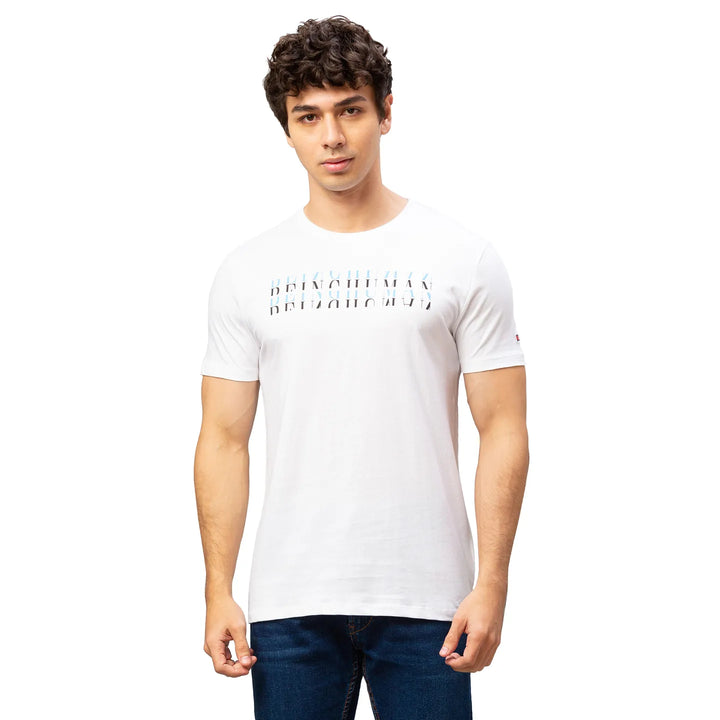 White Regular Fit Men's Short Sleeves T-Shirt by Being Human Clothing