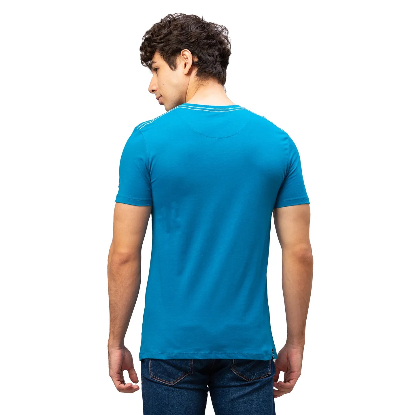 Blue Regular Fit Men's Short Sleeves T-Shirt by Being Human Clothing