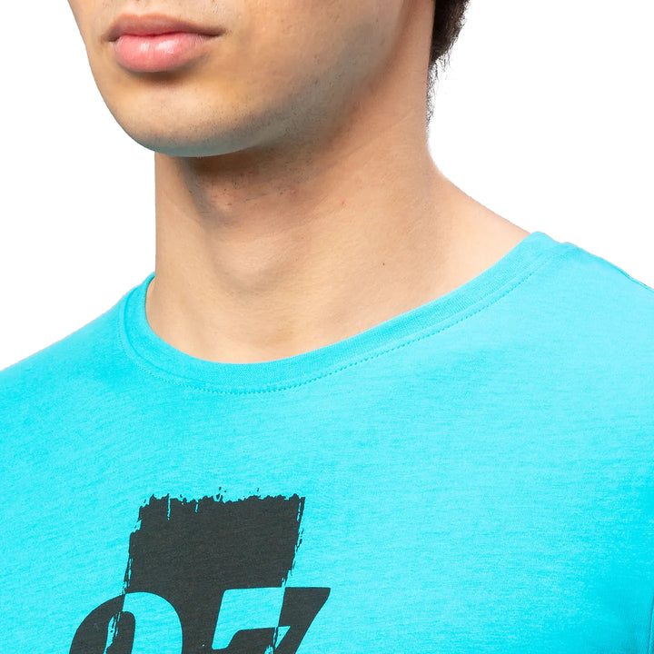 Aqua Blue Regular Fit Men's Short Sleeves T-Shirt by Being Human Clothing