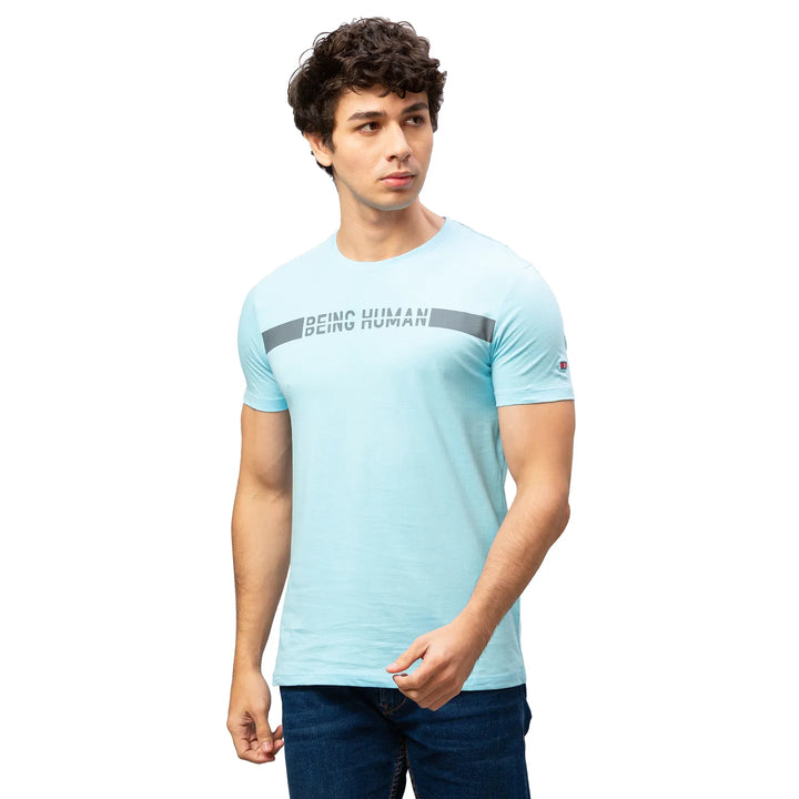 Green Regular Fit Men's Short Sleeves T-Shirt by Being Human Clothing