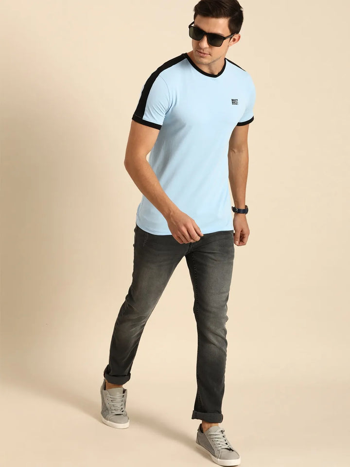 Blue Regular Fit Men's Short Sleeves T-Shirt by Being Human Clothing