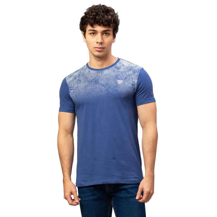 Blue Regular Fit Men's Short Sleeves T-Shirt by Being Human Clothing