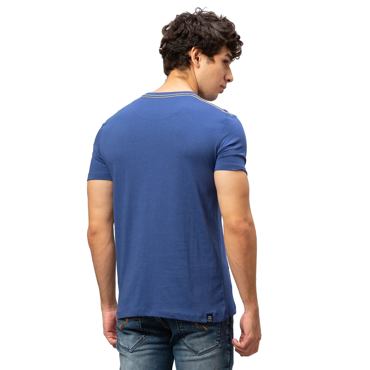 Blue Regular Fit Men's Short Sleeves T-Shirt by Being Human Clothing