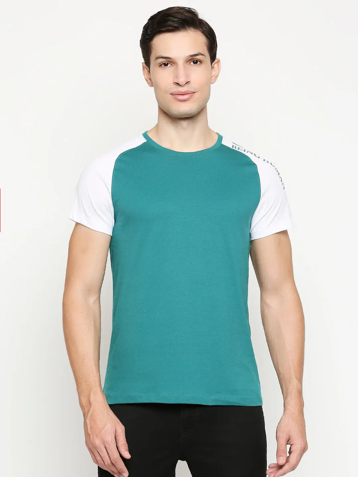 Green Regular Fit Men's Short Sleeves T-Shirt by Being Human Clothing
