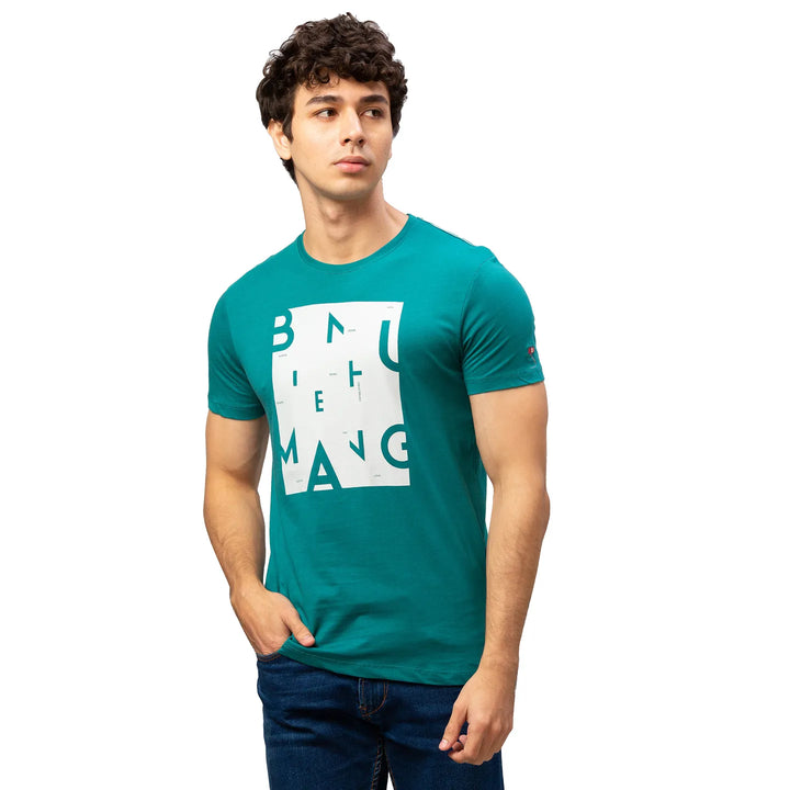 Green Regular Fit Men's Short Sleeves T-Shirt by Being Human Clothing