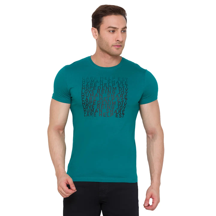 Green Regular Fit Men's Short Sleeves T-Shirt by Being Human Clothing