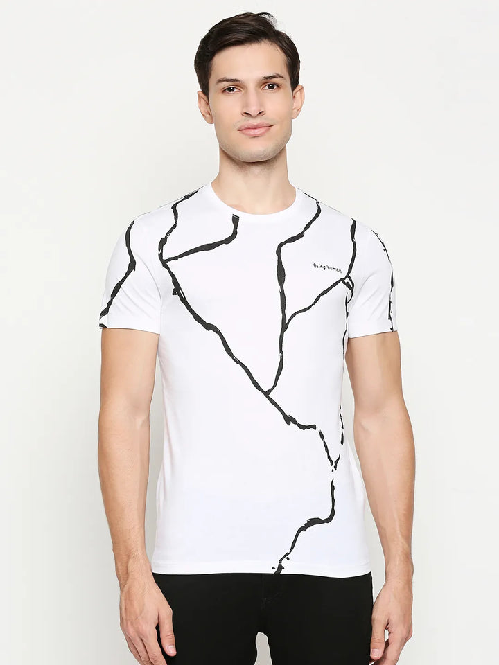 White Regular Fit Men's Short Sleeves T-Shirt by Being Human Clothing