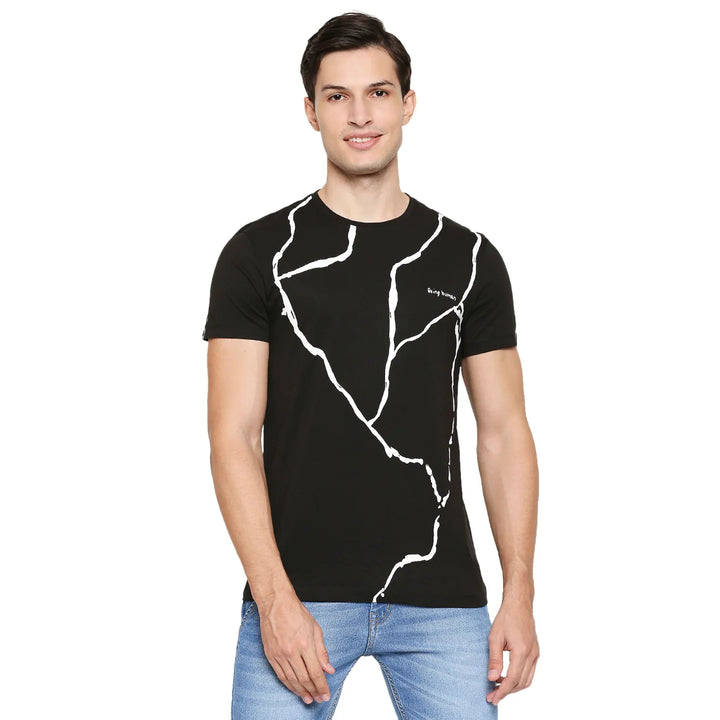 Black Regular Fit Men's Short Sleeves T-Shirt by Being Human Clothing