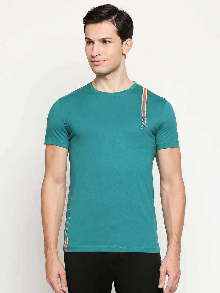 Green Regular Fit Men's Short Sleeves T-Shirt by Being Human Clothing
