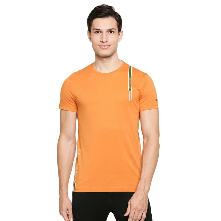 Orange Regular Fit Men's Short Sleeves T-Shirt by Being Human Clothing