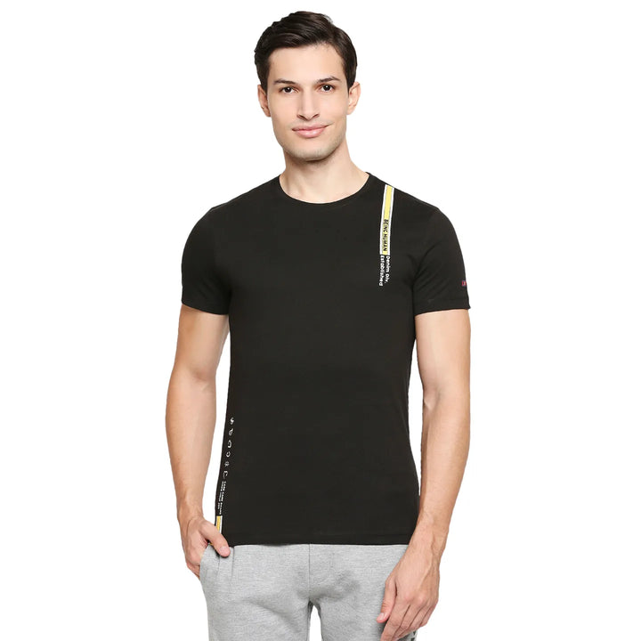 Black Regular Fit Men's Short Sleeves T-Shirt by Being Human Clothing