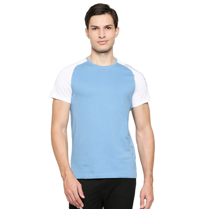 Blue Regular Fit Men's Short Sleeves T-Shirt by Being Human Clothing