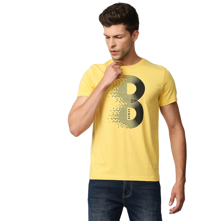 Yellow Regular Fit Men's Short Sleeves T-Shirt by Being Human Clothing
