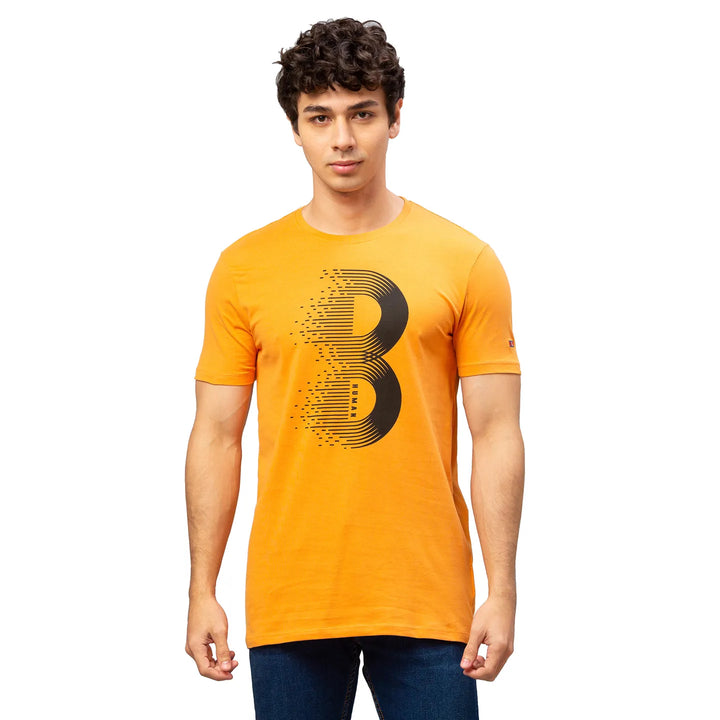 Orange Regular Fit Men's Short Sleeves T-Shirt by Being Human Clothing