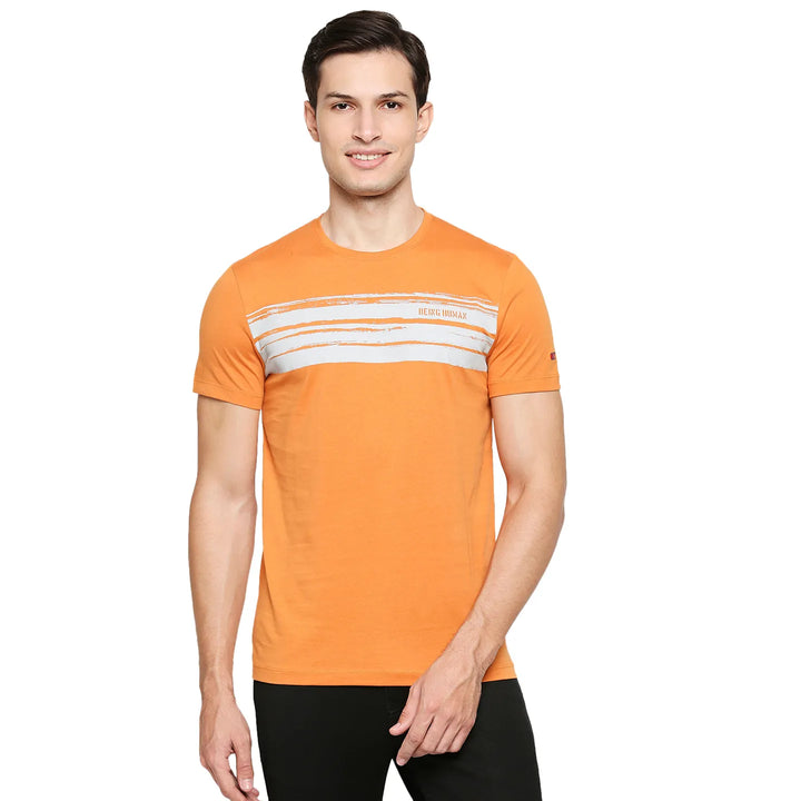 Orange Regular Fit Men's Short Sleeves T-Shirt by Being Human Clothing