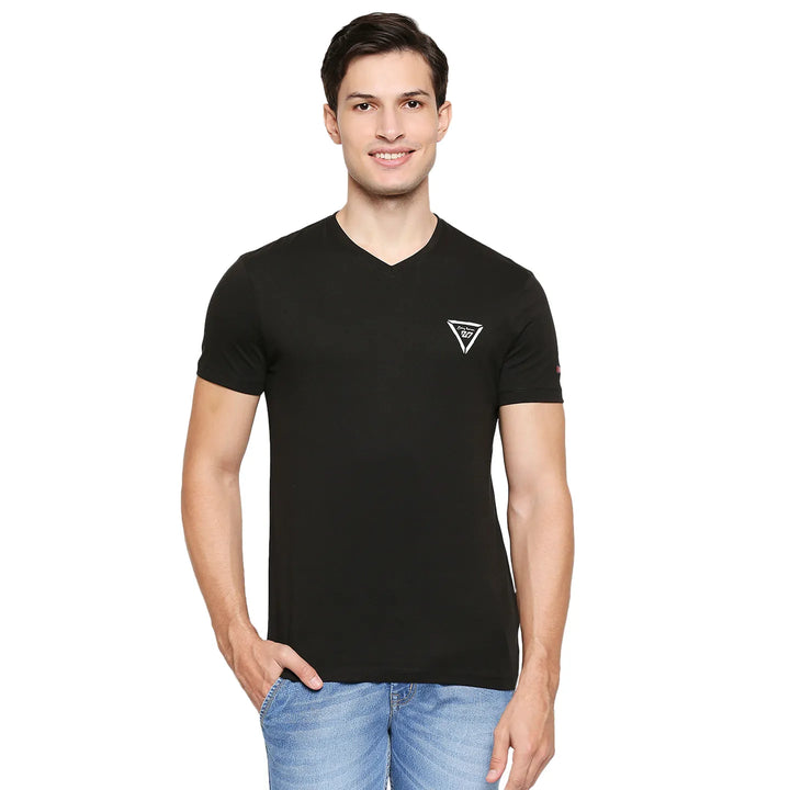 Black Regular Fit Men's Short Sleeves T-Shirt by Being Human Clothing