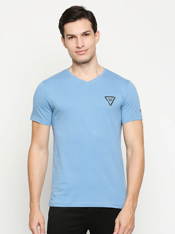 Blue Regular Fit Men's Short Sleeves T-Shirt by Being Human Clothing