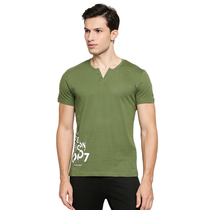 Green Regular Fit Men's Short Sleeves T-Shirt by Being Human Clothing