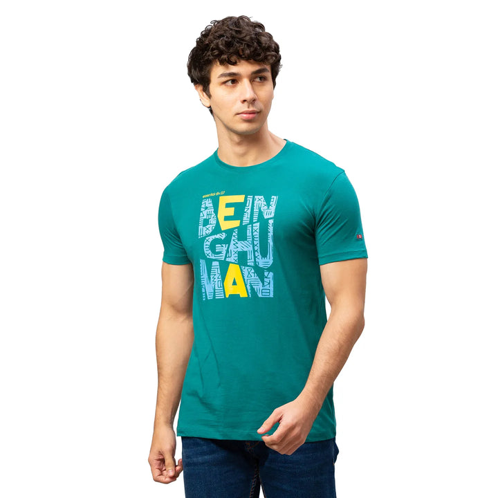 Green Regular Fit Men's Short Sleeves T-Shirt by Being Human Clothing