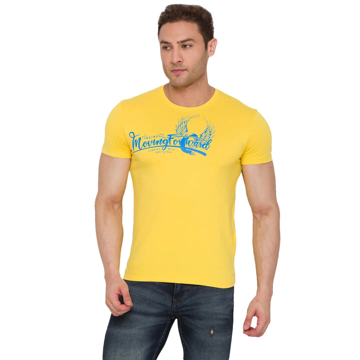 Yellow Regular Fit Men's Short Sleeves T-Shirt by Being Human Clothing