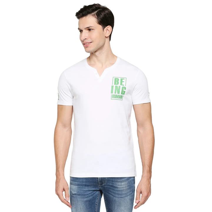 White Regular Fit Men's Short Sleeves T-Shirt by Being Human Clothing