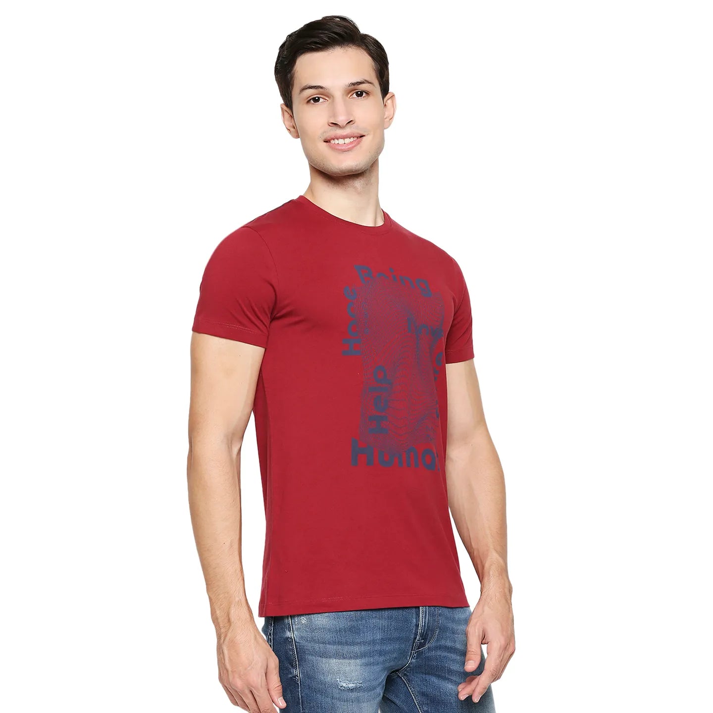 Red Regular Fit Men's Short Sleeves T-Shirt by Being Human Clothing