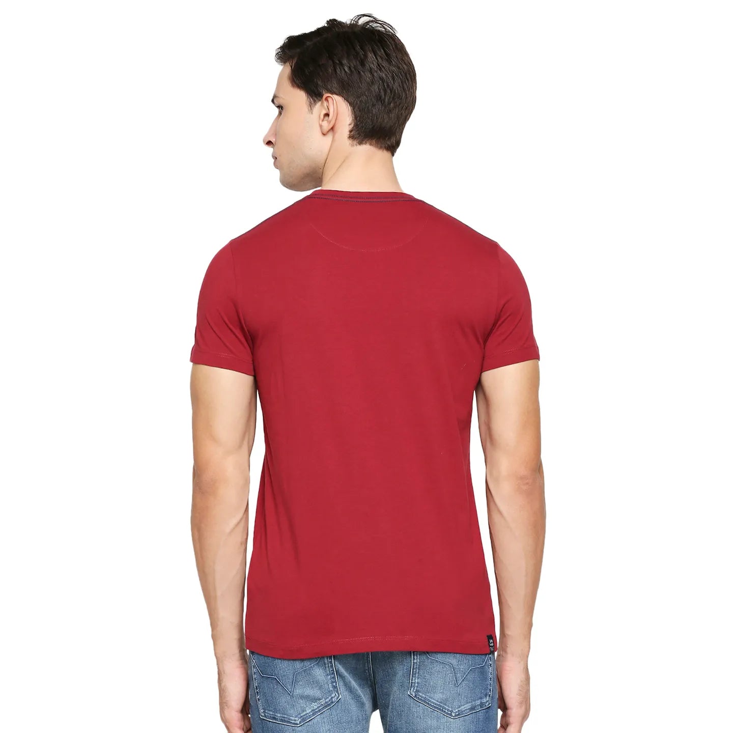 Red Regular Fit Men's Short Sleeves T-Shirt by Being Human Clothing