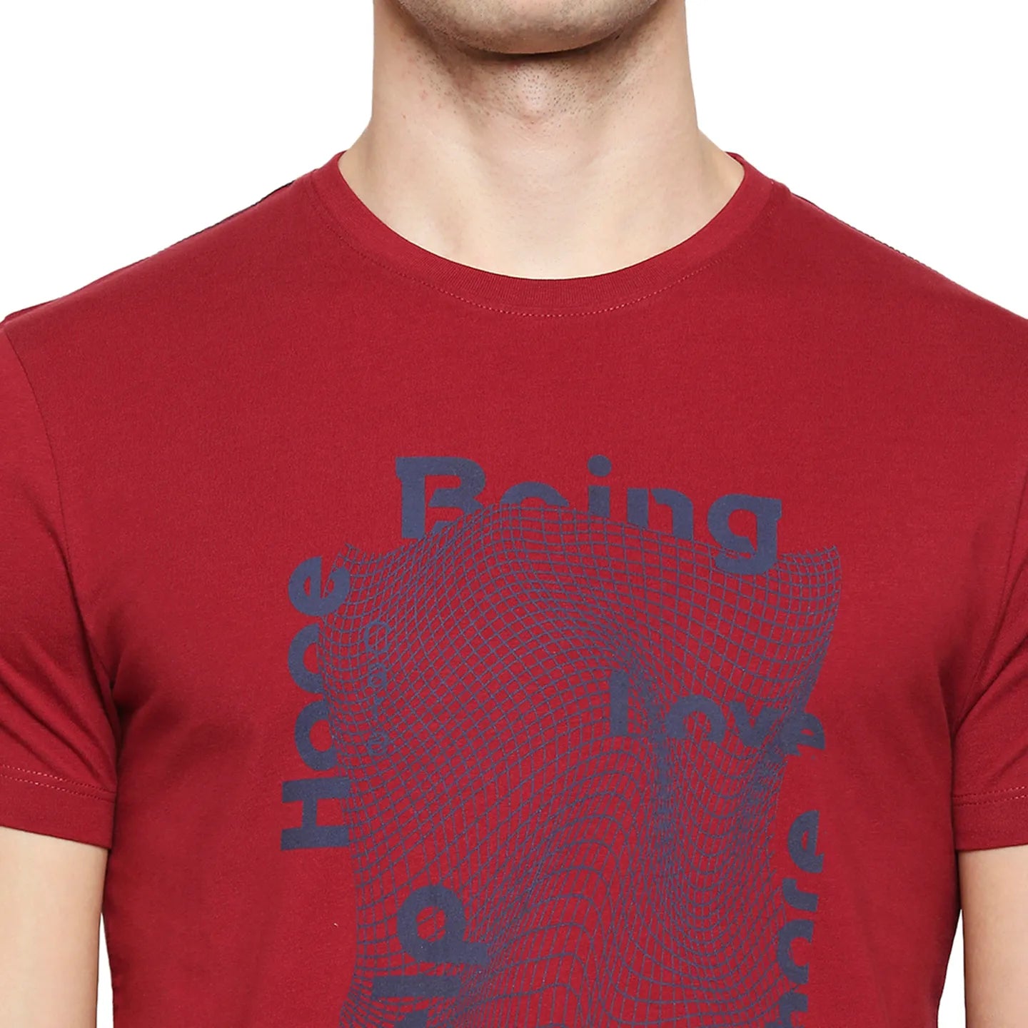 Red Regular Fit Men's Short Sleeves T-Shirt by Being Human Clothing