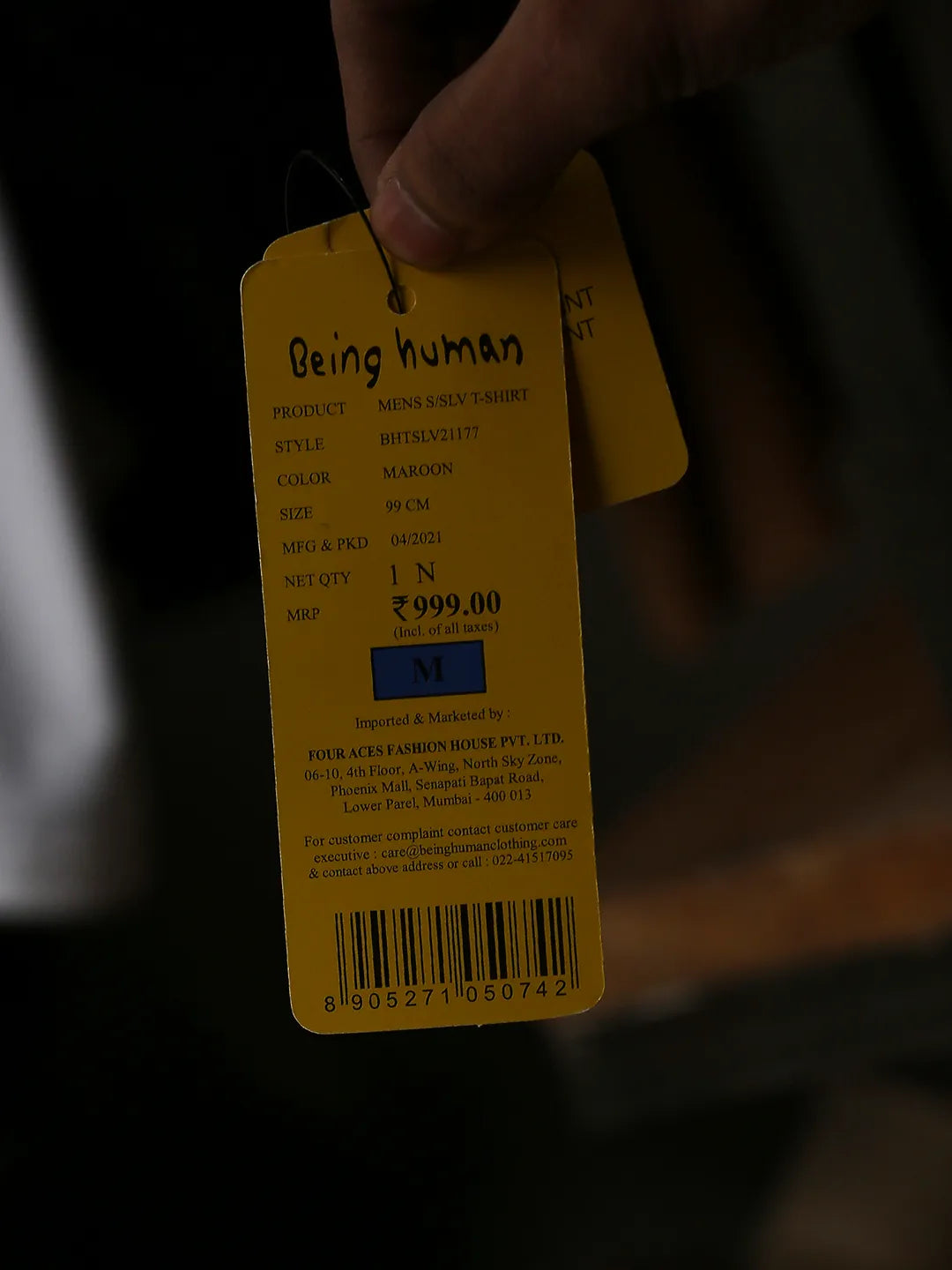 Red Regular Fit Men's Short Sleeves T-Shirt by Being Human Clothing