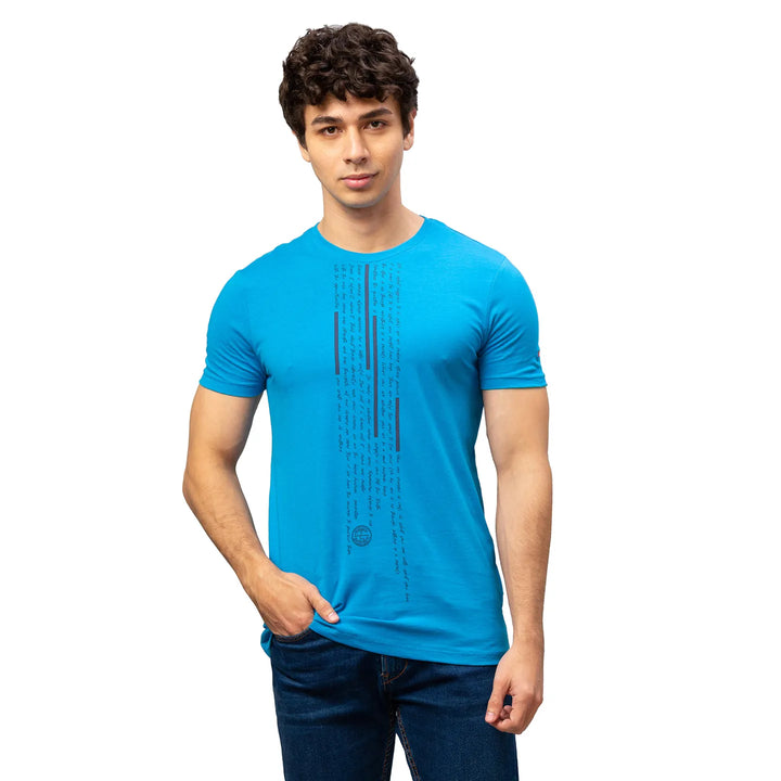 Blue Regular Fit Men's Short Sleeves T-Shirt