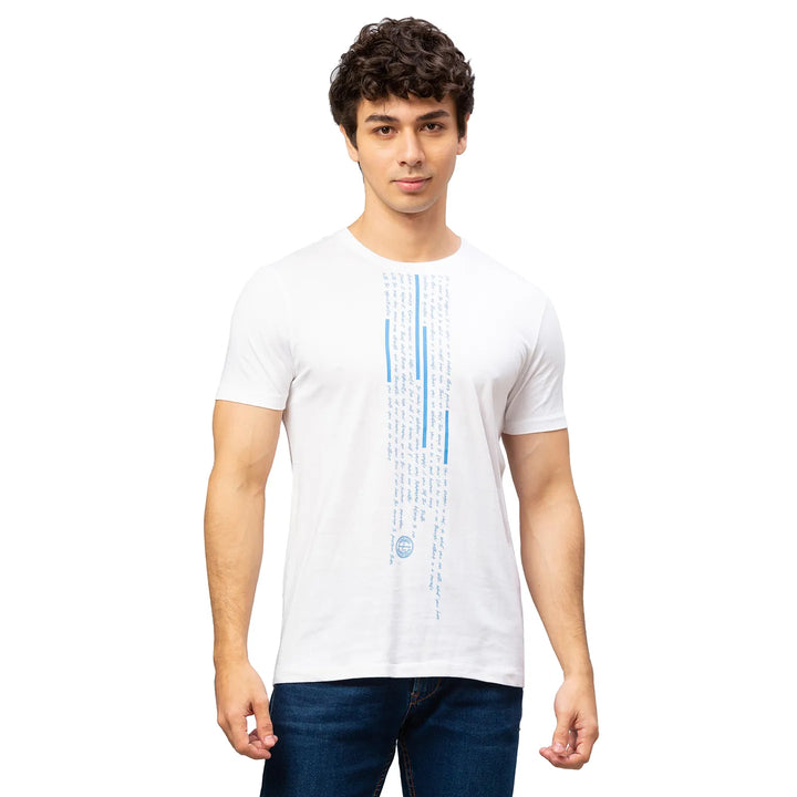 White Regular Fit Men's Short Sleeves T-Shirt by Being Human Clothing