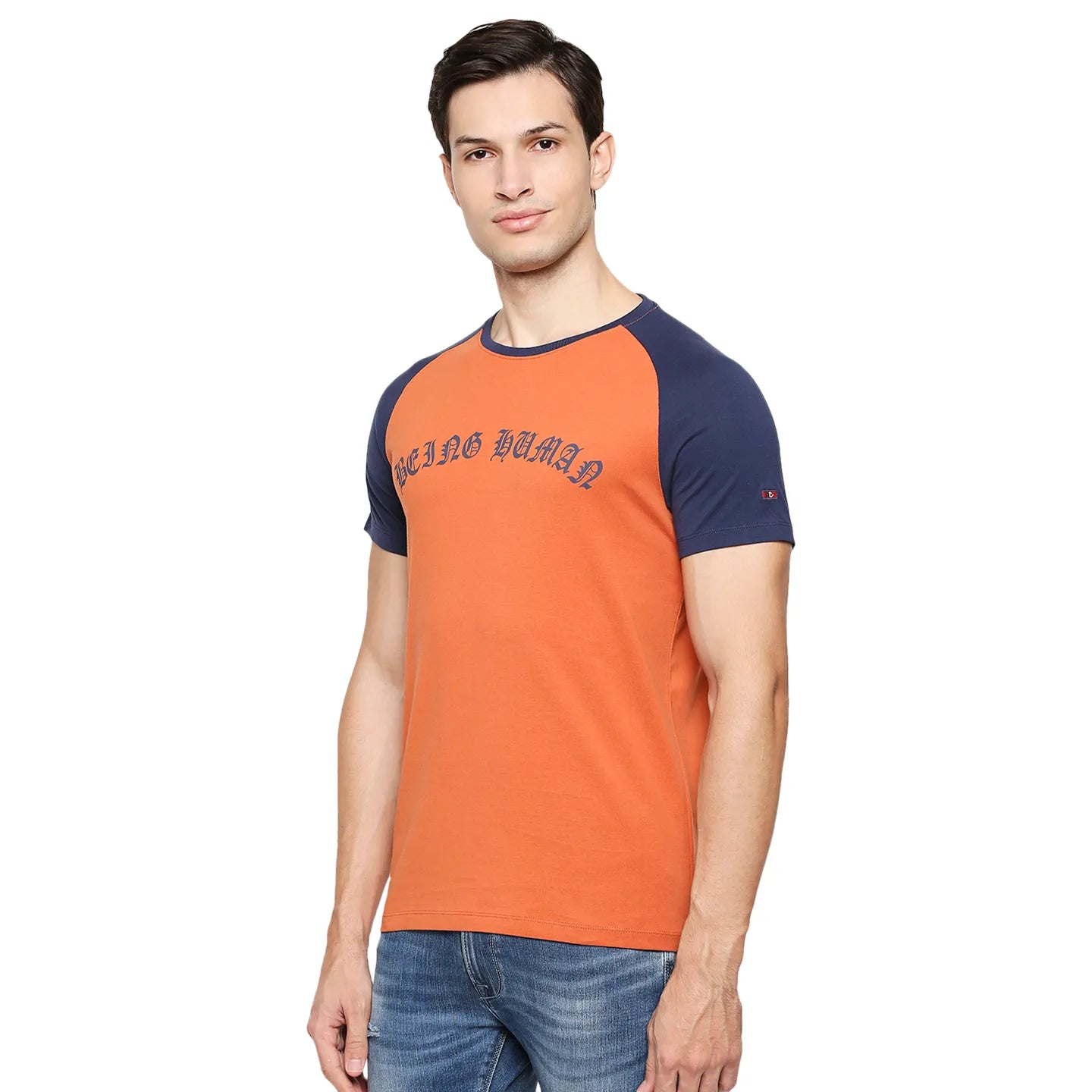 Rust Regular Fit Round Neck Men's T-Shirt by Being Human Clothing