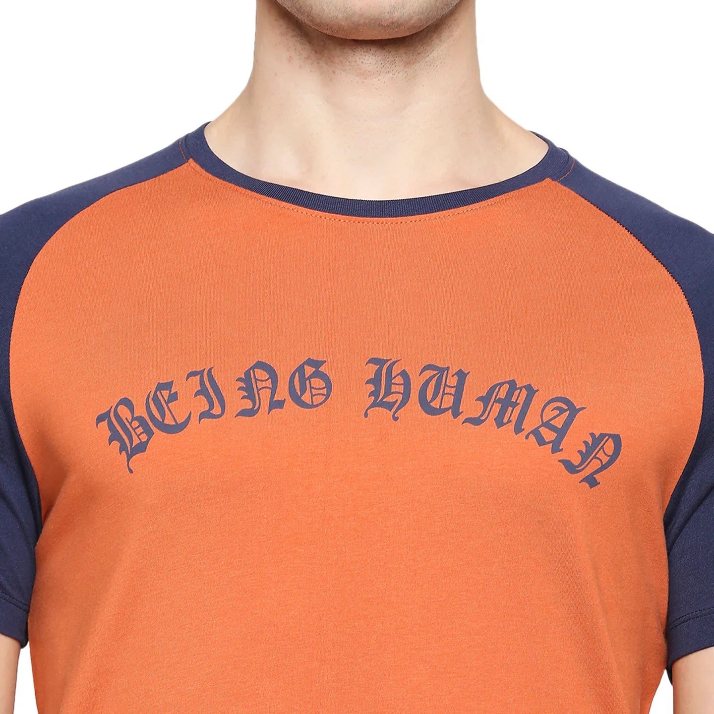 Rust Regular Fit Round Neck Men's T-Shirt by Being Human Clothing