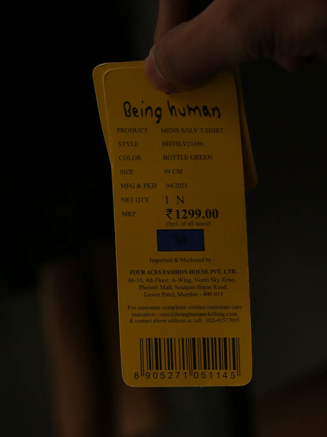 Bottle Green Regular Fit Henley Neck Men's T-Shirt by Being Human Clothing