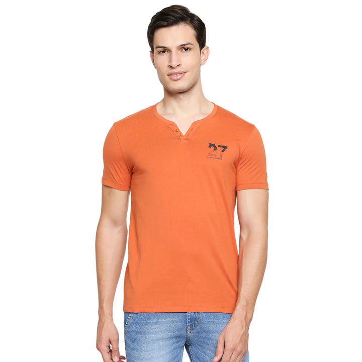 Orange Regular Fit Men's Short Sleeves T-Shirt by Being Human Clothing
