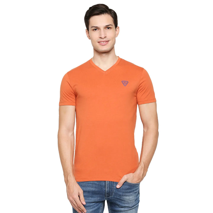Orange Regular Fit Men's Short Sleeves T-Shirt by Being Human Clothing
