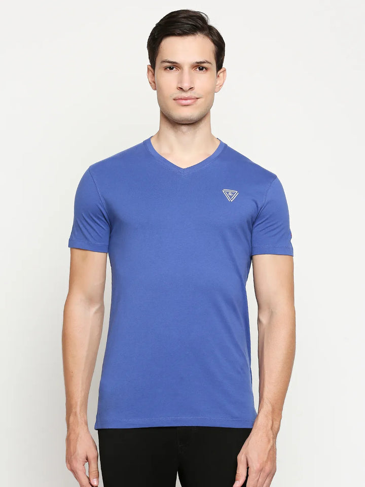 Blue Regular Fit Men's Short Sleeves T-Shirt by Being Human Clothing