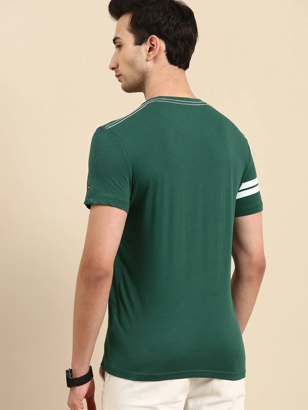 Green Regular Fit Men's Short Sleeves T-Shirt by Being Human Clothing