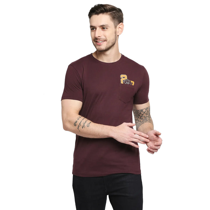 Red Regular Fit Men's Short Sleeves T-Shirt by Being Human Clothing