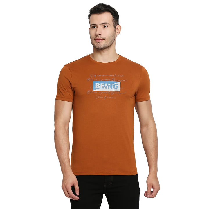 Rust Regular Fit Men's Short Sleeves T-Shirt by Being Human Clothing