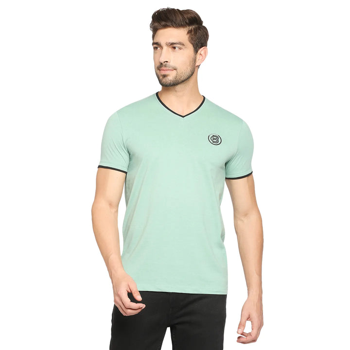 Green Regular Fit Men's Short Sleeves T-Shirt by Being Human Clothing